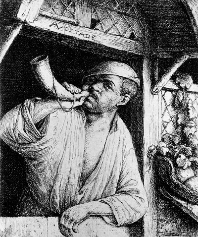 A Baker Sounding His Horn by Adriaen Jansz. van Ostade